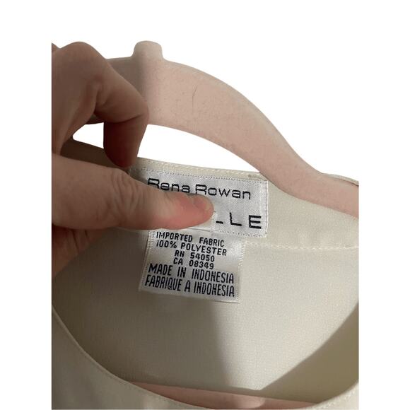 Rena Rowan Vintage Cream Preppy Academia 60's Femme Minimalist Blouse Sz 4 - Picture 4 of 6
